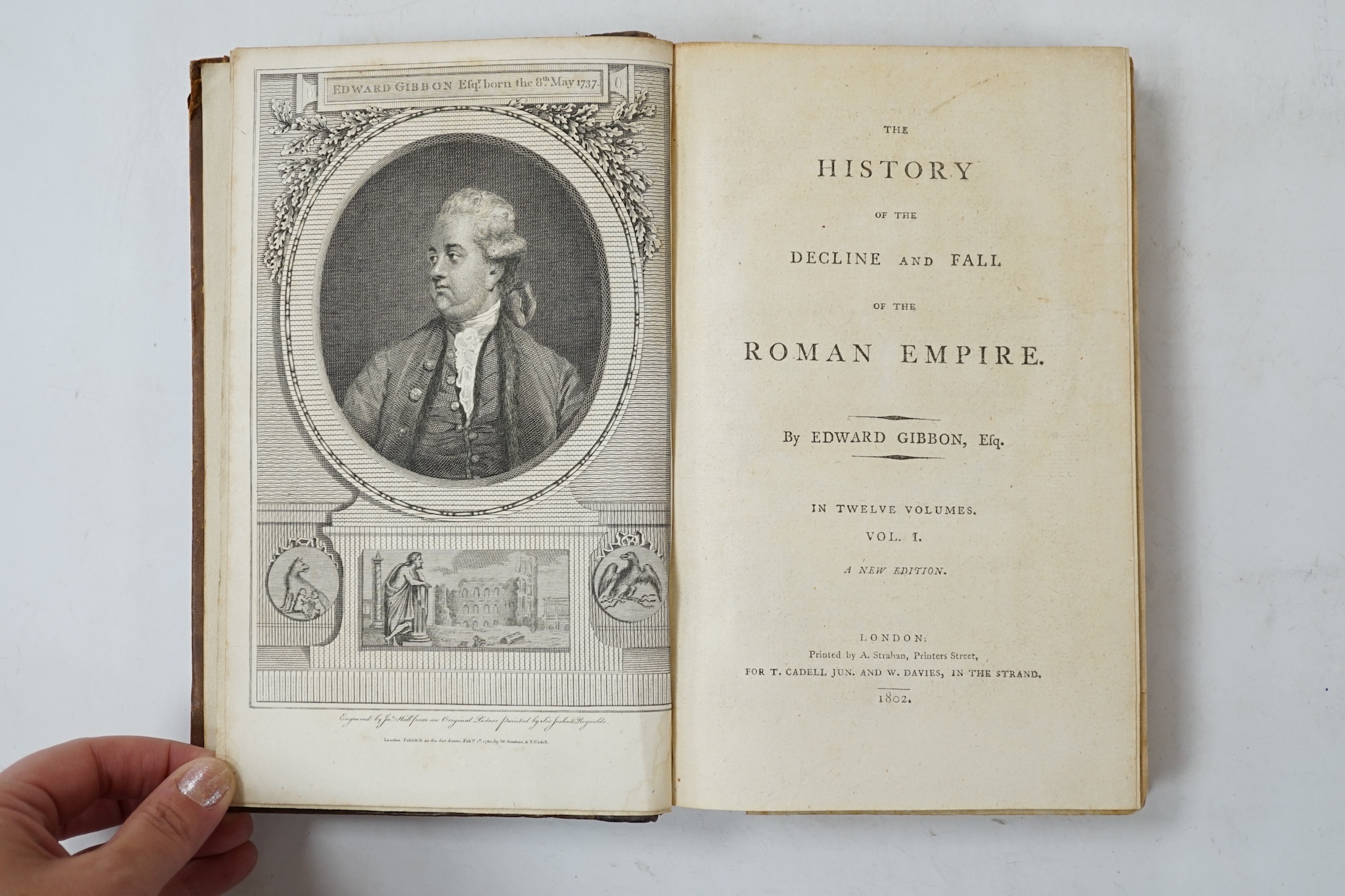 Gibbon, Edward - The History of the Decline and Fall of the Roman Empire, with three maps and portrait, full calf, 12 vols, ex-libris Frederick Charles Spencer and Aubrey Vere Spencer, 1802